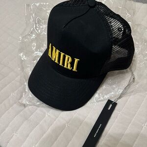 Amiri trucker cap NWT in black with gold emboldened / logo OS